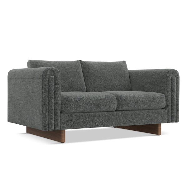 English Elm Jones 61 inch Loveseat with Eco-Friendly Polyester Upholstery, High-Density Foam Comfort & Durable Frame DARK GREY B136P364286