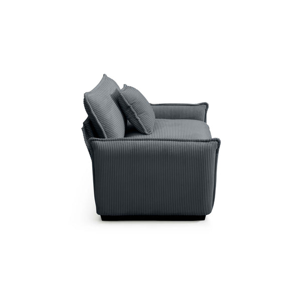 English Elm Modern Two-Piece Sofa Set In Grey Corduroy - Stylish Comfort For Small Living Spaces & Apartments W714S00749