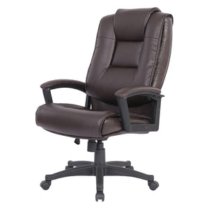 OSP Home Furnishings High Back Bonded Leather Office Chair with Lumbar Support and Ergonomic Padded Seat Espresso EC5162-EC1