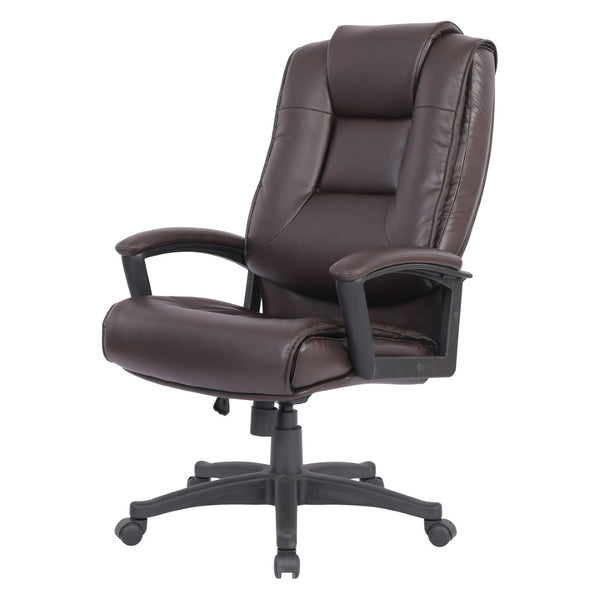 OSP Home Furnishings High Back Bonded Leather Office Chair with Lumbar Support and Ergonomic Padded Seat Espresso EC5162-EC1