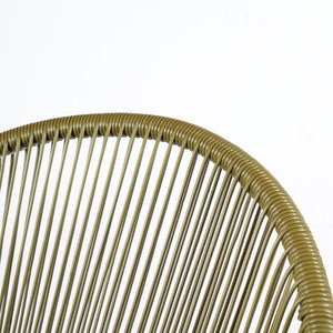 English Elm Nusa Outdoor Pe Rattan Patio Chairs with Iron Frame Airy Oval Weave Set of 2 Green N775P422987G