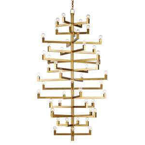 Andre Grande Brass Chandelier - Stunning 52-Light Modern Fixture for Tall Foyers & Great Rooms