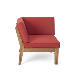 English Elm Christopher Knight Home® - Grenada 8-Seater Acacia Wood Sectional Sofa Set With Plush Cushions For Stylish Outdoor Comfort P3 N773OS00062R-GIGA