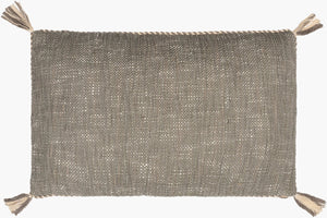 Surya Braided Cotton Lumbar Pillow Handcrafted Woven Texture for Farmhouse Living Spaces BBA003-1422P