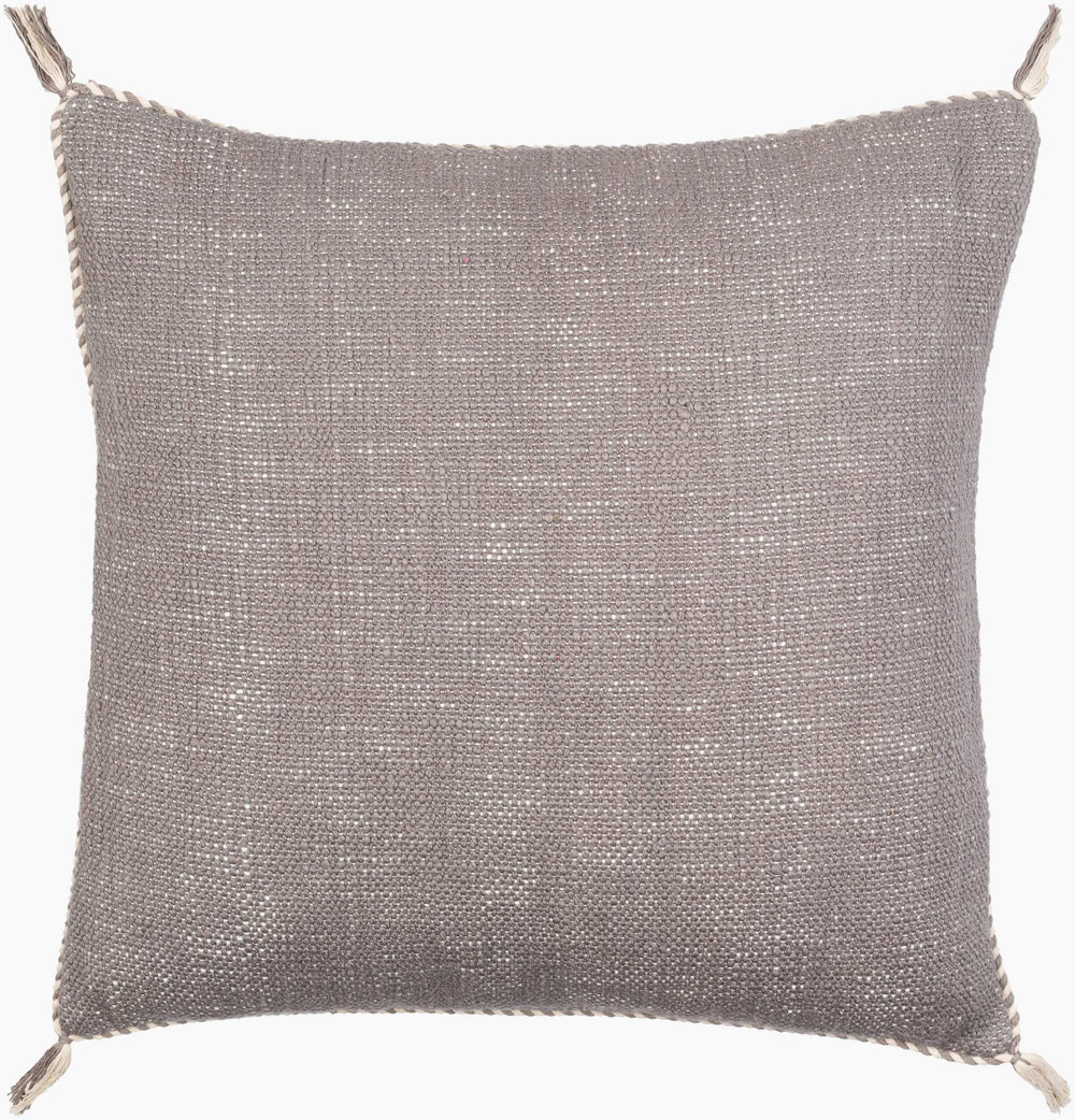 Surya Braided Bisa 18"L X 18"W Cotton Accent Pillow – Classic Woven Design For Timeless Home Decor Gray Cotton,Cotton Bba003-1818p