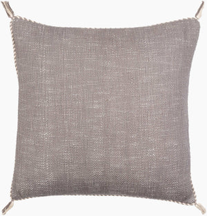 Surya Braided Bisa 18"L X 18"W Cotton Accent Pillow – Classic Woven Design For Timeless Home Decor Gray Cotton,Cotton Bba003-1818p