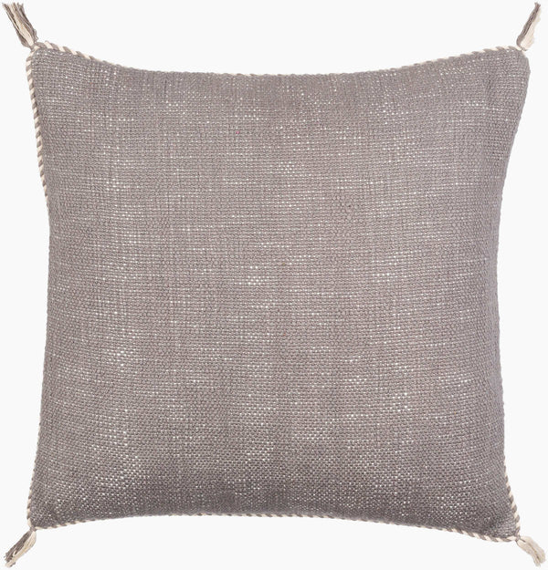 Surya Braided Bisa 18"L X 18"W Cotton Accent Pillow – Classic Woven Design For Timeless Home Decor Gray Cotton,Cotton Bba003-1818p