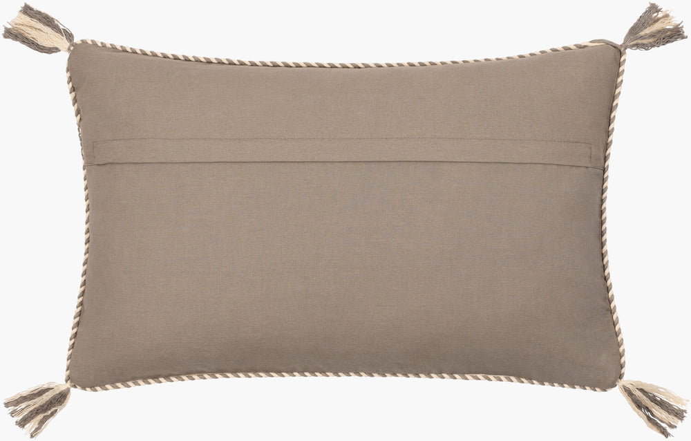 Surya Braided Bisa 18"L X 18"W Cotton Accent Pillow – Classic Woven Design For Timeless Home Decor Gray Cotton,Cotton Bba003-1818p