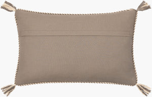 Surya Braided Bisa 18"L X 18"W Cotton Accent Pillow – Classic Woven Design For Timeless Home Decor Gray Cotton,Cotton Bba003-1818p