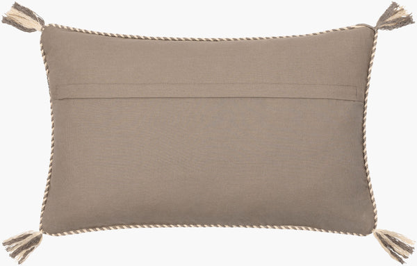 Surya Braided Bisa 18"L X 18"W Cotton Accent Pillow – Classic Woven Design For Timeless Home Decor Gray Cotton,Cotton Bba003-1818p