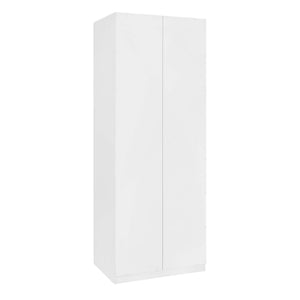 English Elm Lee 32" Wardrobe Closet White — Tall Slim Storage with 3 Shelves, 2 Soft-Close Drawers & Snap Assembly B365S00129