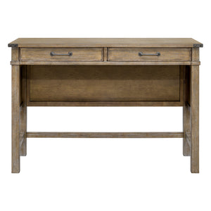 JLA Home Madison Park - Occasional Rustic Counter Table with 2 Drawers, Solid Wood Frame, Natural Finish & Pewter Handles MP120-1206