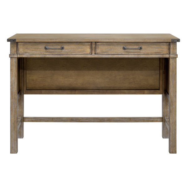 JLA Home Madison Park - Occasional Rustic Counter Table with 2 Drawers, Solid Wood Frame, Natural Finish & Pewter Handles MP120-1206