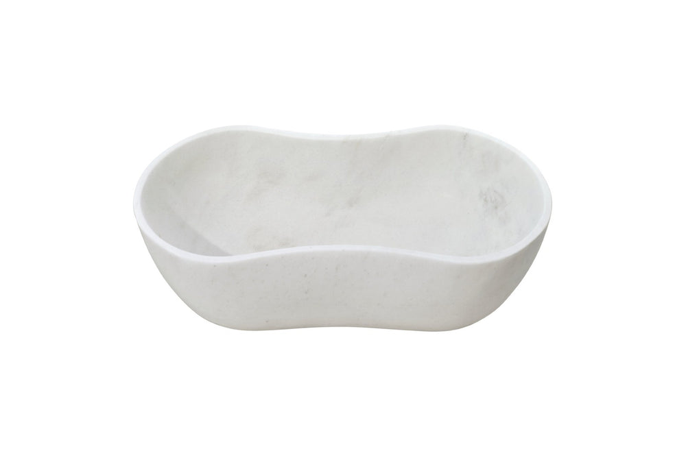 English Elm White Natural Marble Vessel Sink - Handcrafted Elegance With Semi-Polished Finish For Luxurious Bathrooms W1696P333269-GIGA