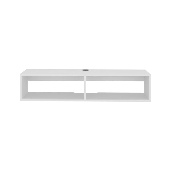 English Elm Klein Wall Mounted Media Console with Open Shelves for Compact Living Spaces B097P474313