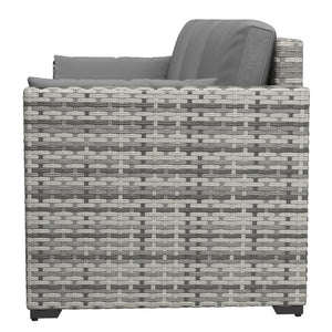 English Elm Outsunny Wicker Patio Sofa - 3-Seat Pe Rattan Couch With Deep Cushions & Durable Steel Frame, Gray W2225P174002-GIGA