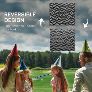 English Elm Outsunny Reversible Polypropylene Outdoor Rug Waterproof Geometric Patio Camping Mat W2225P174548