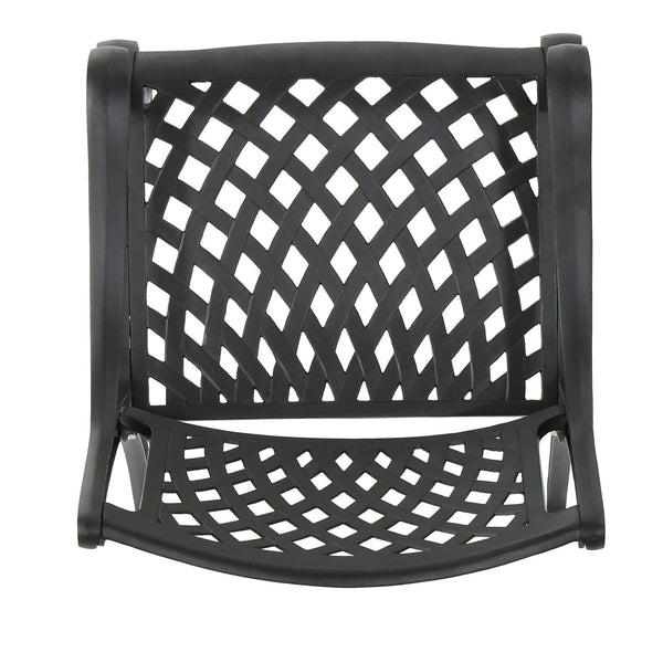 English Elm Cayman Arch Back Cast Aluminum Mesh Outdoor Dining Chairs Weather Resistant Set 54587.00SAD
