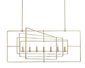 Sunpan RAIDEN Chandelier - Modern Geometric Design in Champagne Gold for Dining Rooms & Entryways Lighting 107937