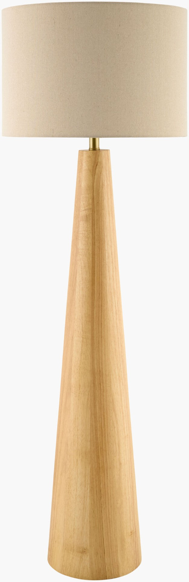 Surya Baobab Arts and Crafts Rubberwood Floor Lamp with Linen Shade for Reading Nooks BBB-001