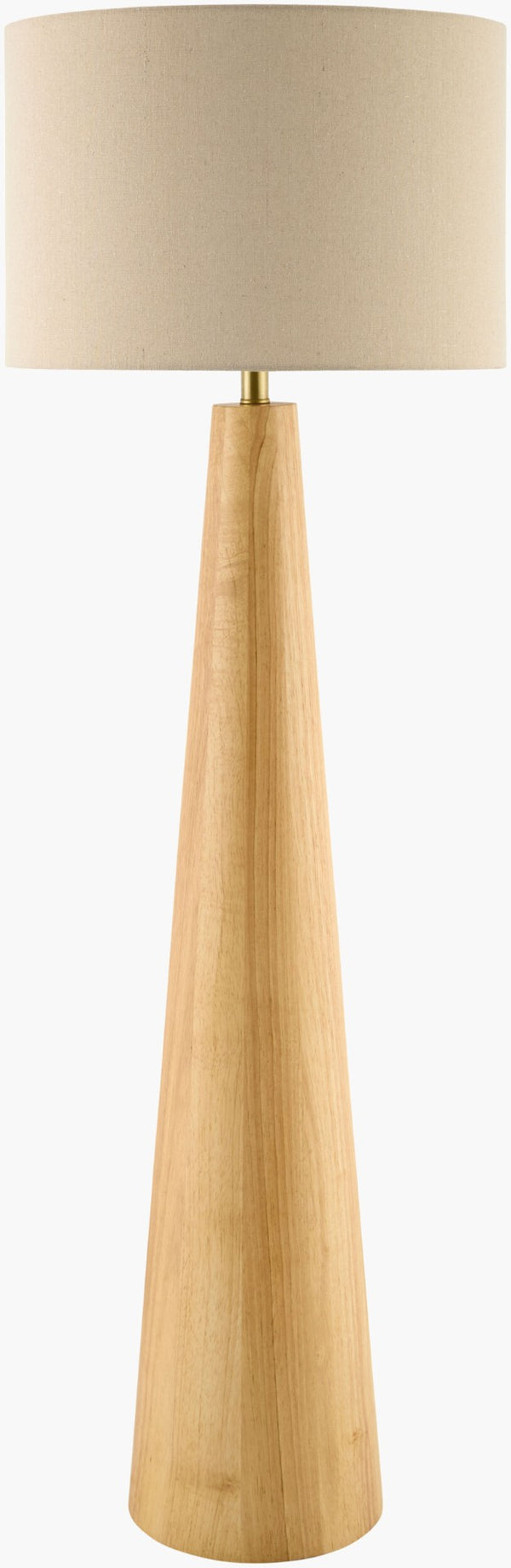 Surya Baobab Arts and Crafts Rubberwood Floor Lamp with Linen Shade for Reading Nooks BBB-001