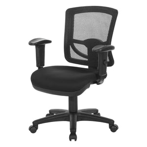 OSP Home Furnishings Progrid® Mesh Back Ergonomic Task Chair with Lumbar Support and Adjustable Arms 28174-30