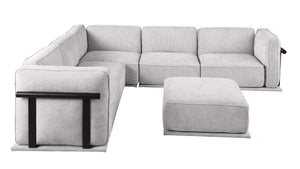 English Elm 102 Inch Linen Modular Sectional Sofa with Hidden Storage and Cloud Cushion Comfort W1099S00183