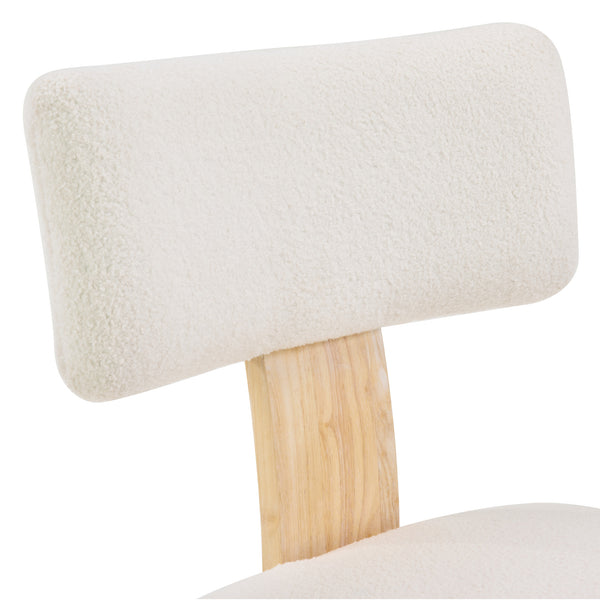 English Elm Wooden Dining Chair Set Teddy Fleece Upholstered Rubberwood Legs for Kitchen or Living Room W1687P372427