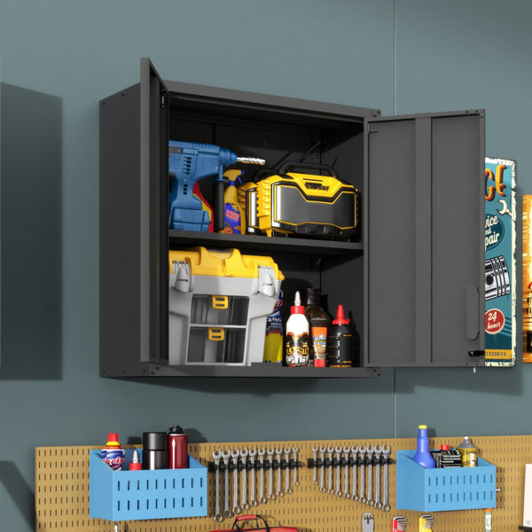English Elm Heavy Duty Wall Mounted Steel Cabinet Locking Lift Door Garage Workshop Storage T2398P236613