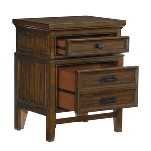 English Elm Classic Frazier Park Nightstand with 2 Drawers in Brown Cherry Finish — Traditional Lodge Style Charm and Durable Hardware Brown Mix 27 L x 22 W x 35 H B011P286801