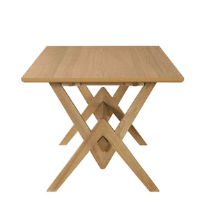 English Elm Christopher Knight Home® - 63" Double V Dining Table with Solid Wood Base, Farmhouse Rustic Grain, Seats 6, Durable Dovetail Craftsmanship Natural N771P330587A