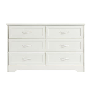 English Elm Modern Antique-Style 3-Drawer Chest with Gold Frame Knobs, Waterproof MDF, Anti-Tip Safety Design White W1668P162671