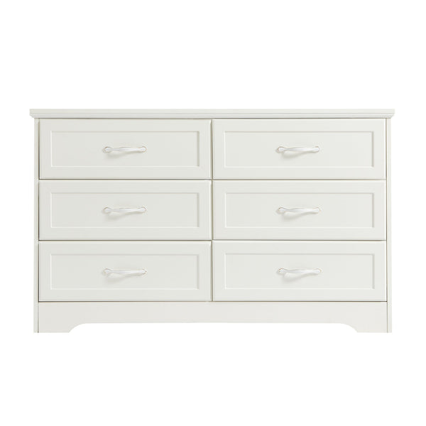 English Elm Modern Antique-Style 3-Drawer Chest with Gold Frame Knobs, Waterproof MDF, Anti-Tip Safety Design White W1668P162671