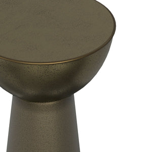 English Elm Surrey Handcrafted Antique Gold Side Table — Tall Iron End Table, Textured Finish, No Assembly Needed B136P262278