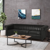 Christopher Knight Home® - Noble House - Drury Contemporary Channel Stitch 3 Seater Sofa With Nailhead Trim