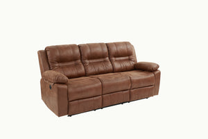 English Elm Modern Power Reclining Sofa with Usb Port Faux Leather Pillow Top Arms Living Room B011P467869
