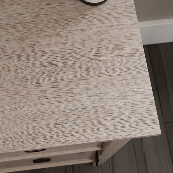 English Elm Lateral File Cabinet With Key Lock, Stylish Brown Oak Finish For Organized Workspace & Security B356P367824