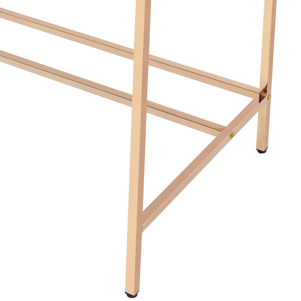 English Elm Midriaks Modern Baby Blue Finish Writing Desk with USB Port, 40"L Sleek Metal Base, Durable Top Gold,Light Blue 48 L x 24 W x 5 H B2726P265742