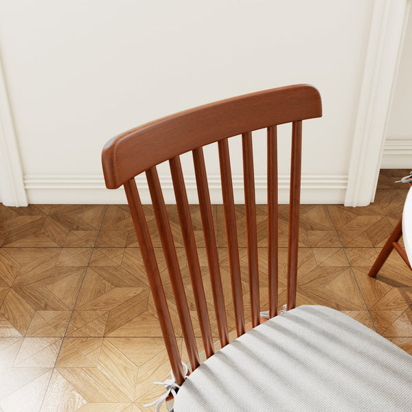 English Elm Farmhouse Solid Wood Kitchen Chairs Pair with Removable Washable Cushions and Ergonomic Windsor Backrest Grey,Walnut T3833P366666