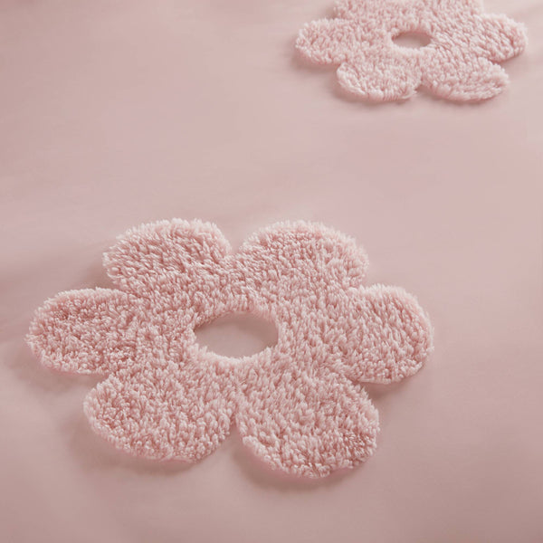 English Elm 3-piece Tufted Chenille Floral Duvet Set Reversible Textured Polyester Bedding B035P408216