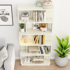English Elm 31.5" Tall 5-tier Mdf Bookcase Slim Open Shelving Unit for Office Bedroom Living Room White W2899P444154