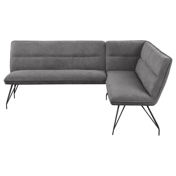 English Elm Ledger Upholstered L-shaped Bench Tufted Fabric Corner Dining Nook Seating Grey B062P441112