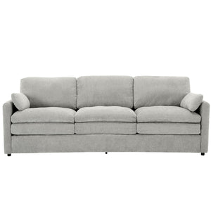 English Elm 101.2" Modular Chenille Sectional Sofa with Tufted Cushions and Deep Seating for Living Room Light Grey N719S001922R