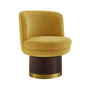 English Elm 360°swivel Chenille Barrel Chair Mid-century Round Seat for Living Room or Bedroom N763P331762L