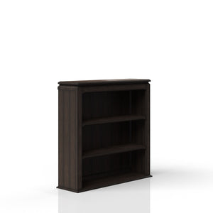 English Elm Chocolate Traditional Two-Shelf Bookcase Hutch with Solid Wood & MDF, Sturdy Storage Shelving Design Chocolate 48 L x 16 W x 48 H B2699P208301