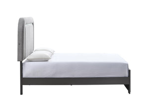 English Elm Milan Full Bed with Upholstered Headboard Led Frame Accents and Contemporary Design Wenge B078S00702