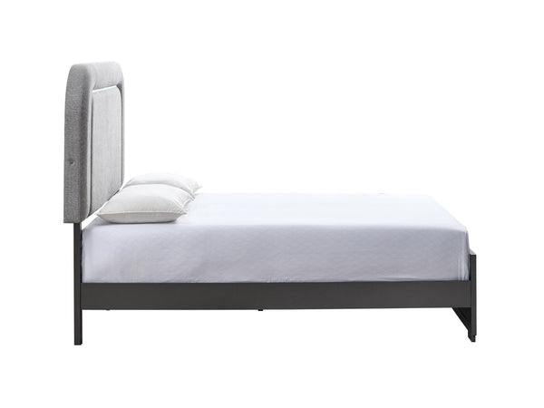 English Elm Milan Full Bed with Upholstered Headboard Led Frame Accents and Contemporary Design Wenge B078S00702
