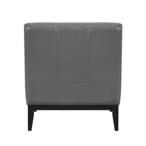 English Elm Leather Slipper Chair Top Grain Leather Upholstered Accent Seat High-Density Foam Durable Comfort Dark Gray 29.5 L x 33.5 W x 26.75 H B011P315629