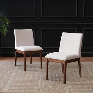 English Elm Set of 2 Upholstered Dining Chairs Rubberwood Legs Minimalist Modern Seating N759P288155K