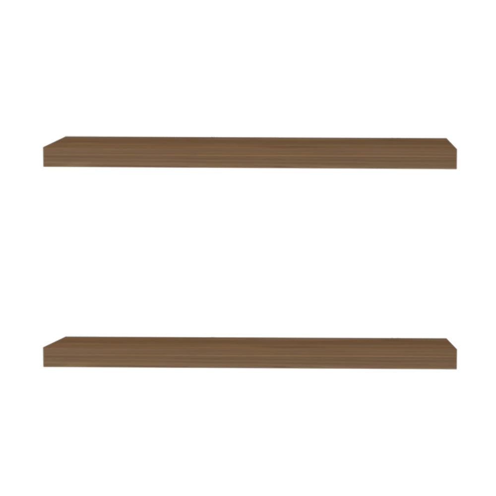English Elm Iva 2-Piece Mahogany Floating Recessed Shelves 31.5" W x 9.8" D Sleek Wall Storage for Books & Decor B128P237134
